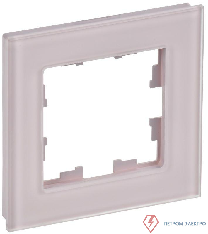Рамка 1-м BRITE РУ-1-2-Бр стекло розовый матов. IEK BR-M12-G-31-K14