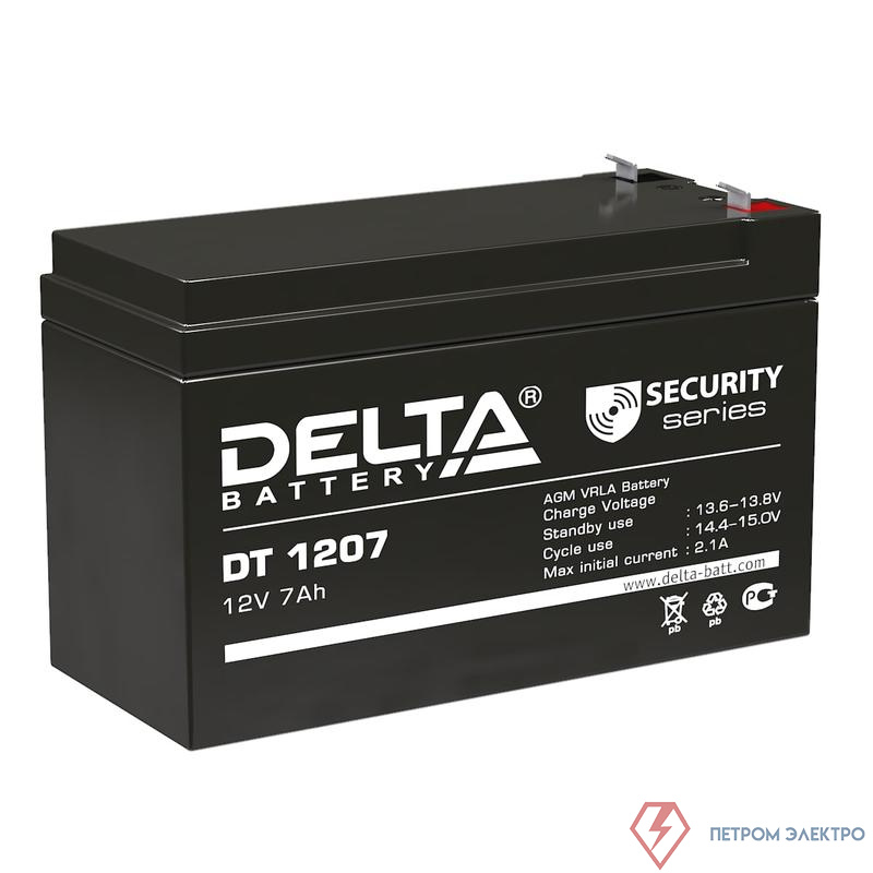 Аккумулятор ОПС 12В 7А.ч DT 1207 Delta 4614010040008
