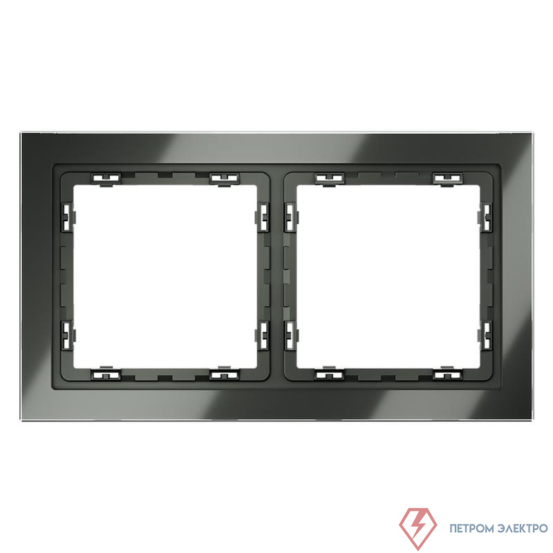 Рамка 2-м S70 стеклян. титан Voltum VLS110206