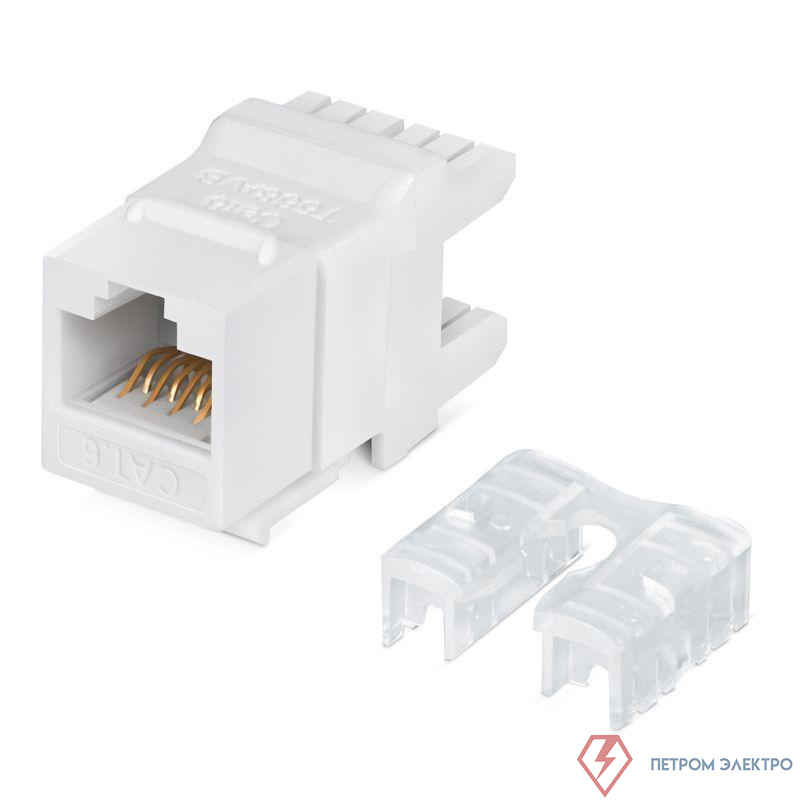Модуль Keystone Jack RJ-45(8P8C) UTP неэкранир. кат.6 тип 180град. бел. PRO Rexant 02-0250