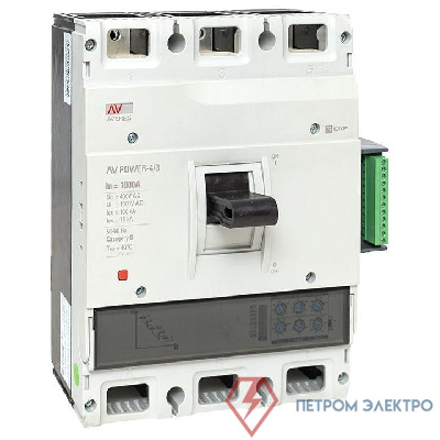 Выключатель автоматический 1000А 100кА AV POWER-4/3 ETU2.2 AVERES EKF mccb-43-1000H-2.2-av