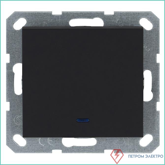 Выключатель 1-кл. 10А IP20 с подсветкой механизм черн. матовый soft touch Jasmart G3011NPB