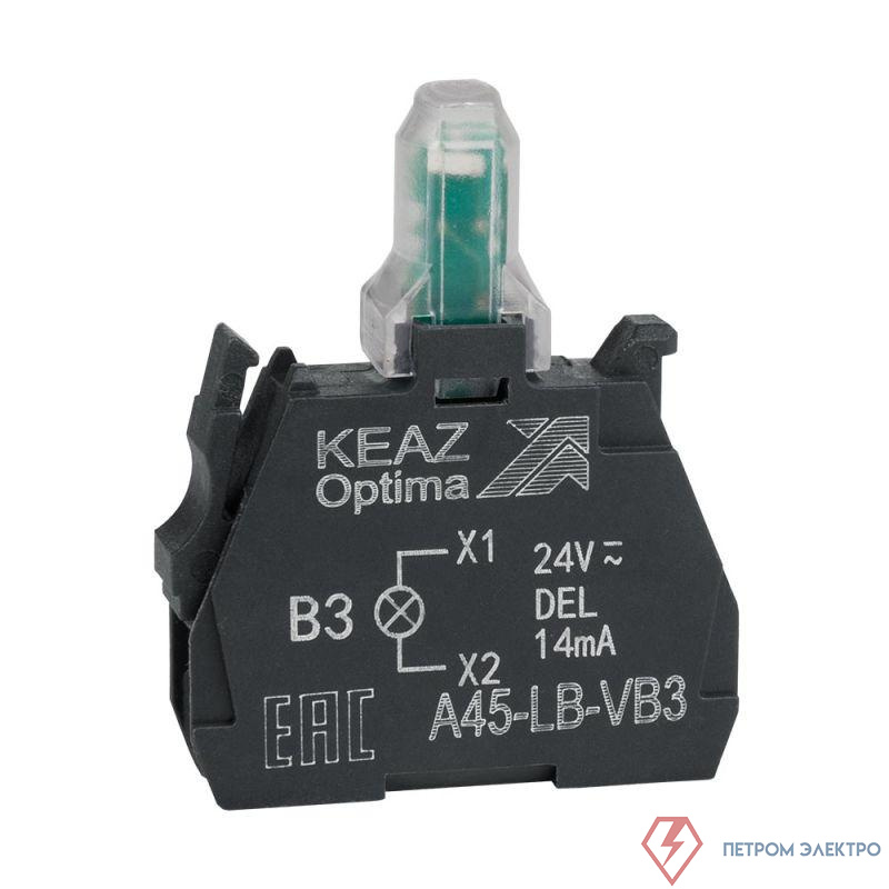 Блок световой OptiSignal D22 A45-LB-VB3 зел. 24VACDC ZBVB3 КЭАЗ 332206