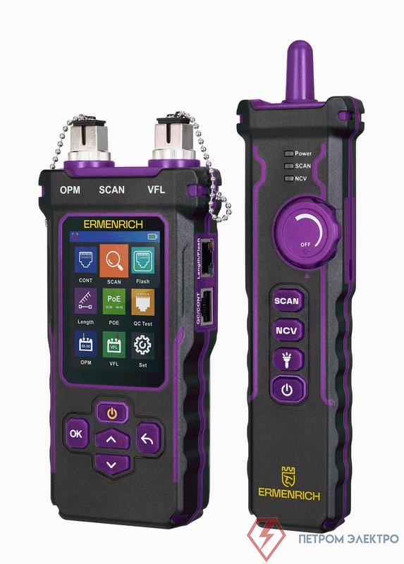 Тестер кабельный многофункциональный NetGeeks NP60 фиолет. Ermenrich 84551