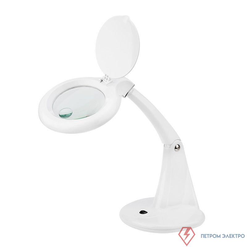 Лупа настольная 3D+12D с подсветкой 40 SMD LED d100мм бел. Rexant 31-0243