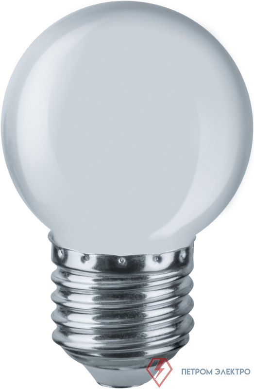 Лампа светодиодная 61 243 NLL-G45-1-230-W-E27 1Вт шар матовая E27 176-264В Navigator 61243