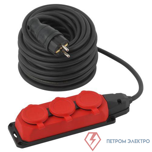 Удлинитель 3х30м с заземл. IP44 КГ 3х1.5 каучук UK-3e-3x1.5-30m-IP44(KG) Эра Б0057582