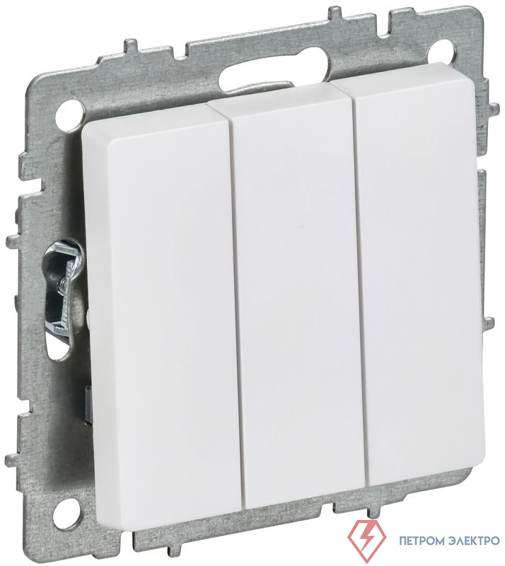 Выключатель 3-кл. СП BRITE ВС10-3-0-БрАБ 10А механизм арктич. бел. IEK BR-V30-0-10-K91
