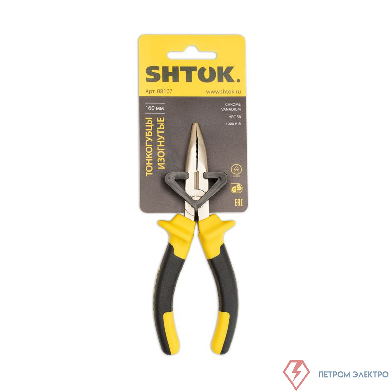 Тонкогубцы изогнутые 1000В 160мм (08107) SHTOK 376277