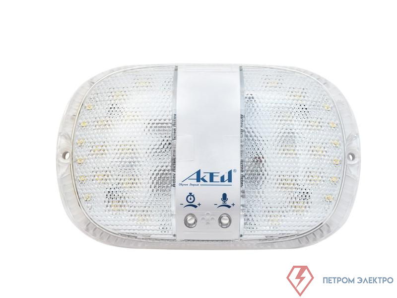 Светильник светодиодный ЖКХ Персей 8Вт IP30 с оптико-акустическим датчиком и БАП 3 режима работы Актей СА-7008Б-310