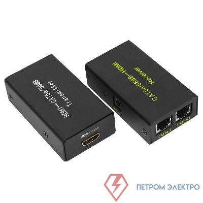 Удлинитель HDMI на 2 кабеля кат.5E/6 (передатчик + приемник) Rexant 17-6906