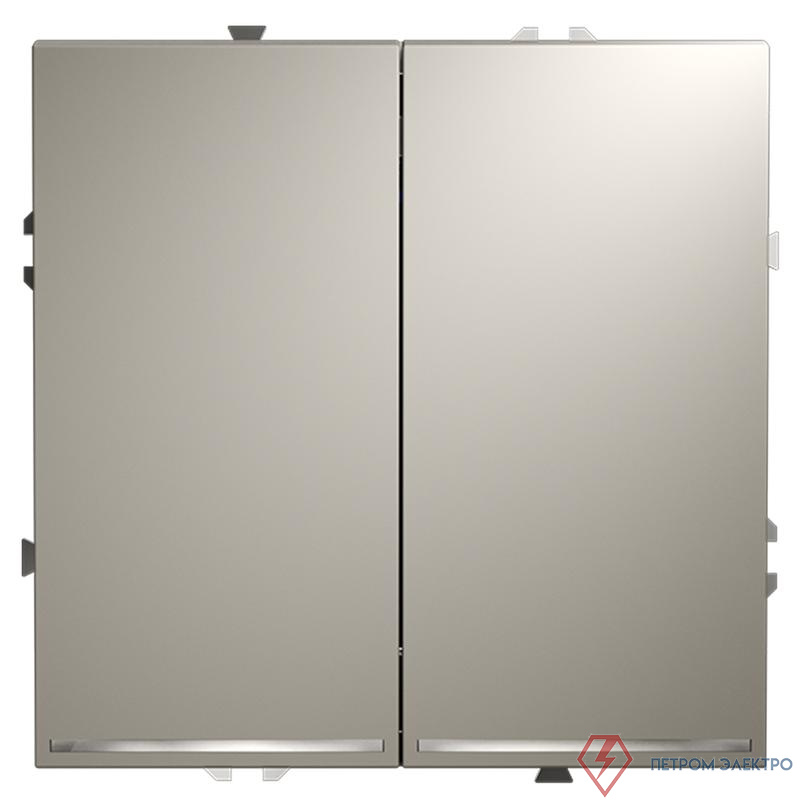 Переключатель проходной 2-кл. СП S70 10А с подсветкой механизм кашемир Voltum VLS020403