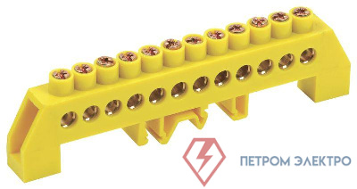 Шина PE &quot;земля&quot; в комб. DIN-изол. &quot;Стойка&quot; ШНИ-8х12-12-КС-Ж IEK YNN10-812-12DP-K05