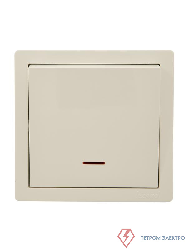Выключатель 1-кл. ОП LETO с индикацией крем LEZARD 752-0300-111