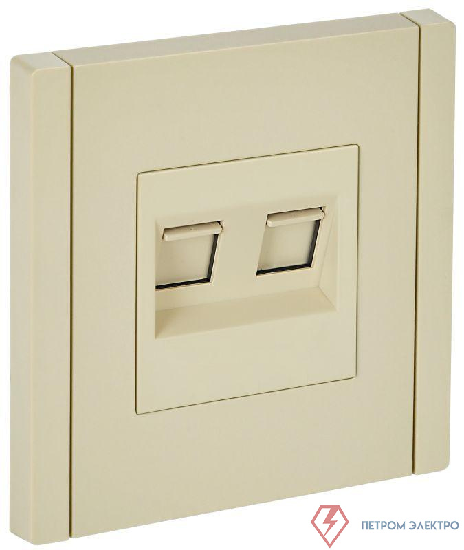 Розетка компьютерная 2-м RJ45 кат.5E FORTE&PIANO FP433 ваниль IEK FP-K20-1-K10