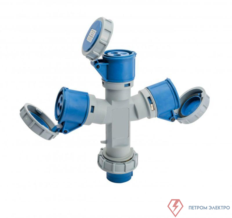 Адаптер трехлучевой 2Р+РЕ 32А 250В IP67 АП-103 DEKraft 26293DEK