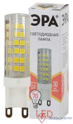 Лампа светодиодная JCD-7w-220V-corn ceramics-827-G9 560лм ЭРА Б0027865