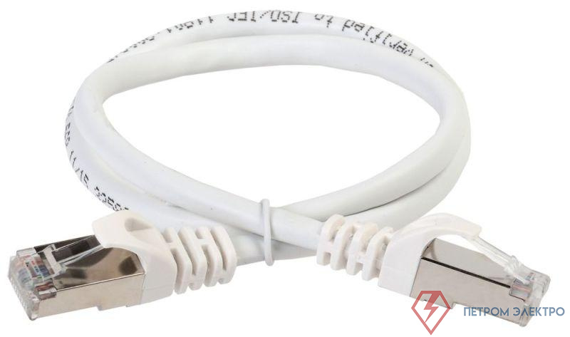 Патч-корд кат.6A S/FTP 1м standart 50мкд бел. ITK PC08-C6ASL-1M-SC-HC