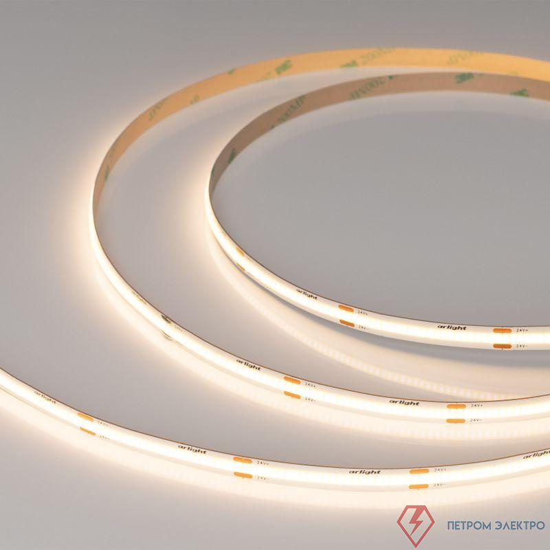 Лента светодиодная COB-X480-8mm 24V Warm 3000К 8Вт/м IP20 CSP (уп.5м) Arlight 039059