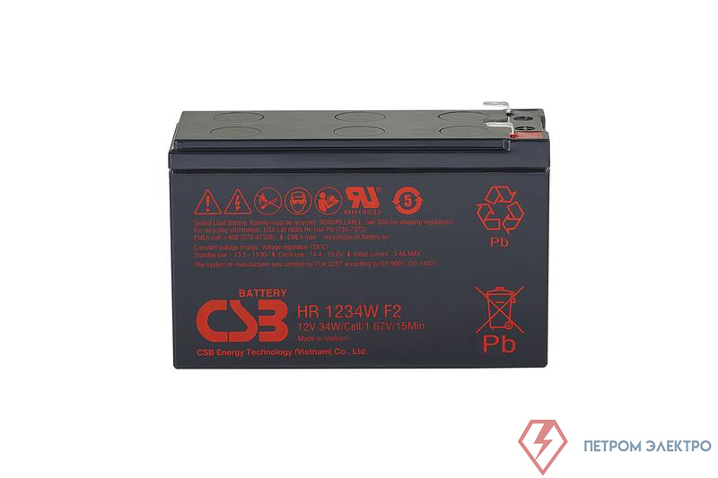 Аккумулятор 12В 9А.ч CSB HR1234W F2 CSB