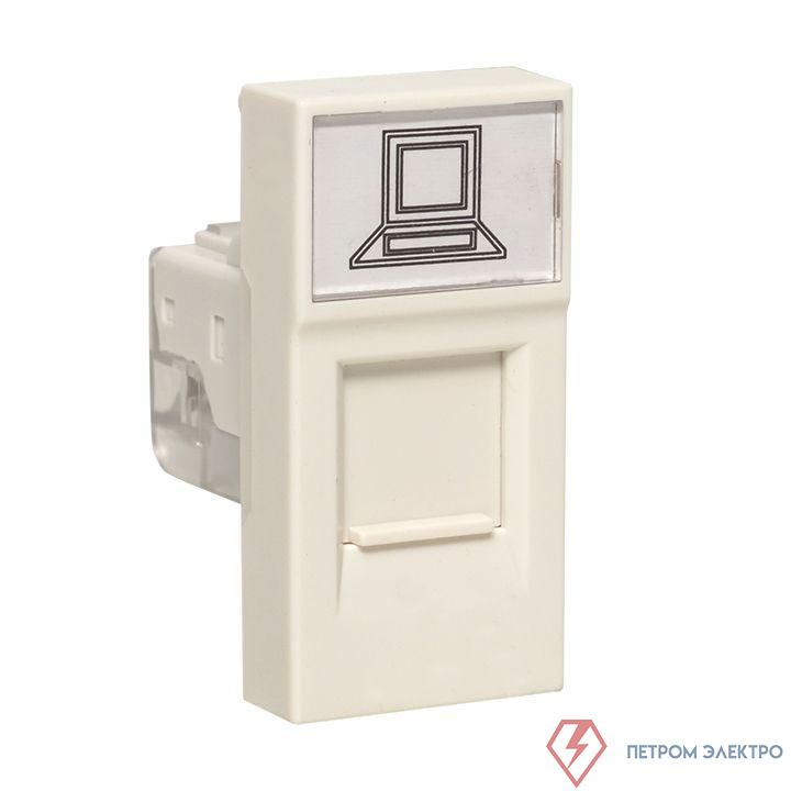 Розетка компьютерная 1мод. RJ45 кат.5E EKF E1MK015E-135-10