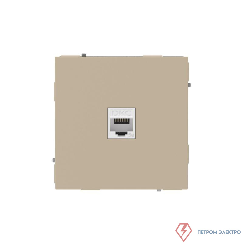 Розетка компьютерная 1-м KANT RJ45 кат.5E без шторки ванильн. марципан DKC 7015663