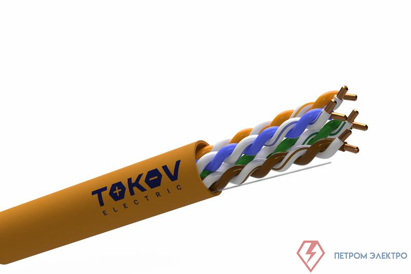 Кабель витая пара U/UTP 4х2х24AWG(0.48мм) кат.5E нг(А)-HF (LSZH) indoor Fluke tested 305м (м) TOKOV ELECTRIC TKE-C10-U/UTP-42-5E-305-LSZH