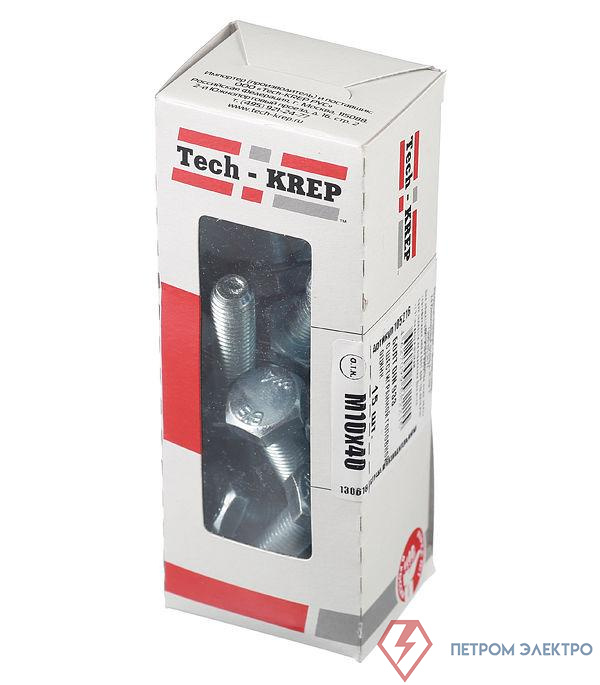 Болт с шестигранной головкой М10х40 DIN 933 оцинк. (уп.15шт) Tech-Krep/Zitar 105216
