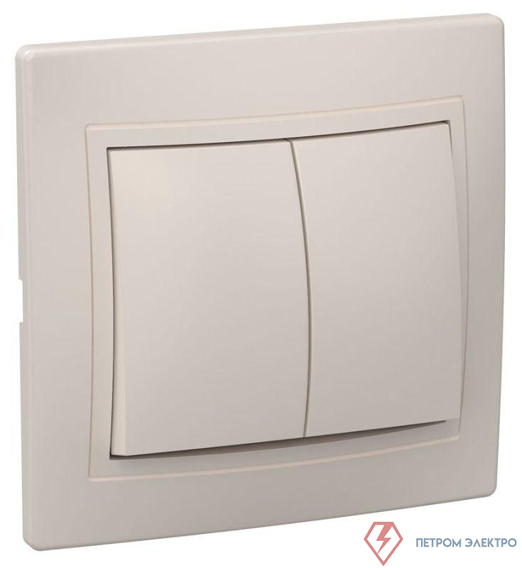 Выключатель 2-кл. СП Кварта 10А IP20 ВС10-2-0-ККм крем. GENERICA EVK20-K33-10-DM