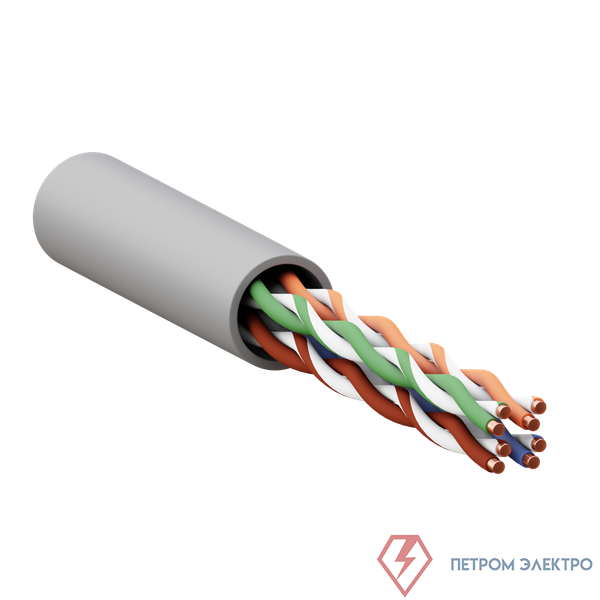 Кабель витая пара U/UTP кат.5E 4 пары 24 AWG solid LSZH нг(А)-HF сер. (м) TERACOM PRO EKF TRP-5EUTP-04LSH-GY-IN3