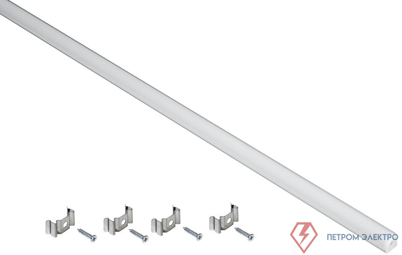 Профиль накладной угловой для светодиод. ленты 1616 L2000 комплект аксессуаров опал алюм. IEK LSADD1616-SET1-2-N3-1-12