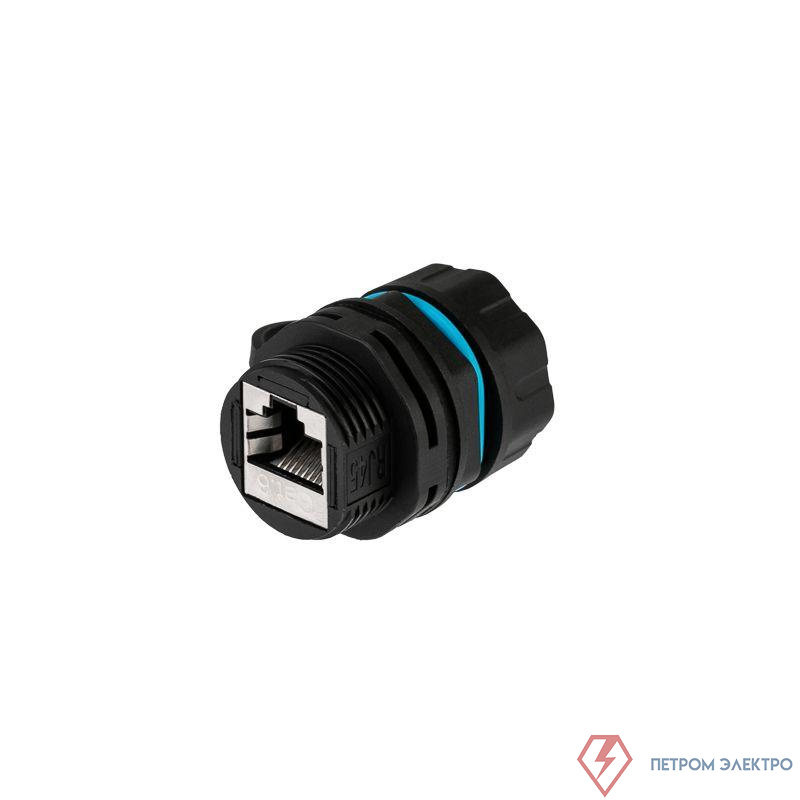 Модуль соединительный индустриальный RJ-45(8P8C) FTP кат. 6 IP68 с защитным колпачком для кабеля Rexant 02-0285