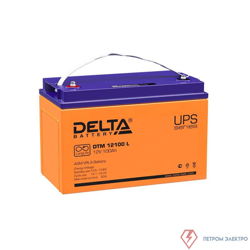 Аккумулятор UPS 12В 100А.ч DTM 12100 L Delta 4614010640002