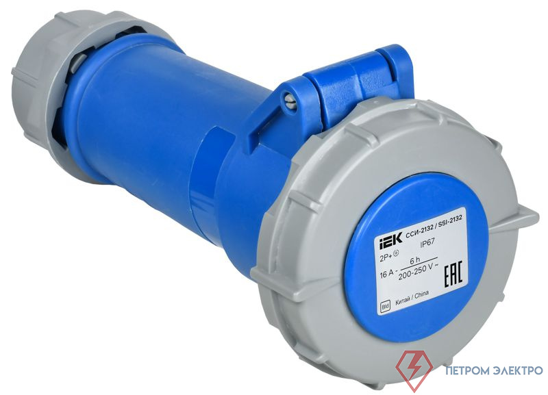 Розетка переносная ССИ-2132 16А 3п 2P+PE 6ч 220В IP67 IEK PSR21-016-3-0-67 0