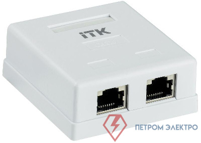 Розетка компьютерная 2-м ОП RJ45 кат.6 FTP ITK CS2-1C06F-22