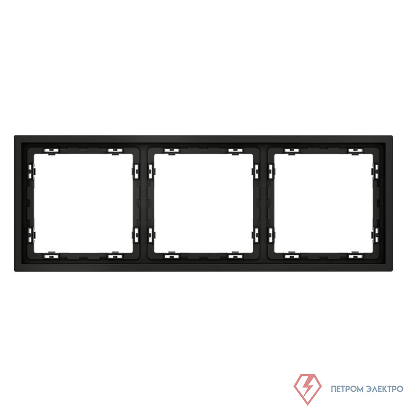 Рамка 3-м S70 пластик. черн. матов. Voltum VLS100308
