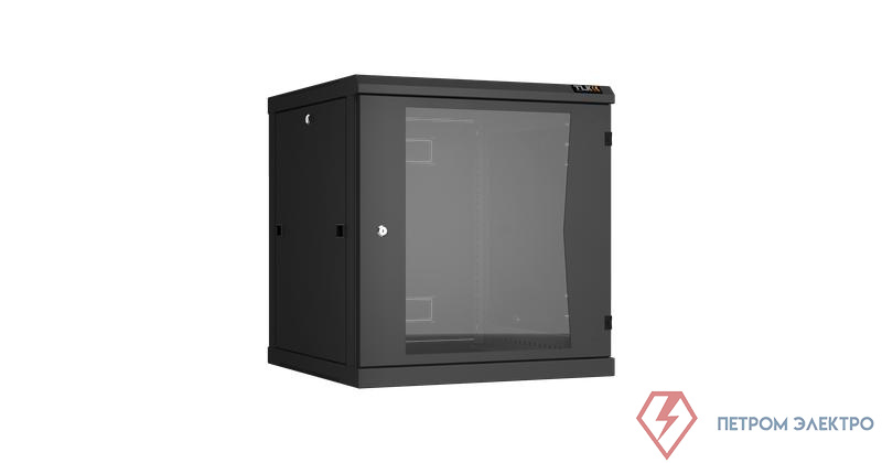 Шкаф настенный разборный 19дюйм 12U стекл. дверь Ш600хВ636хГ600мм 2 пары монтаж. направляющих черн. NIKOMAX TWC-126060-R-G-BK