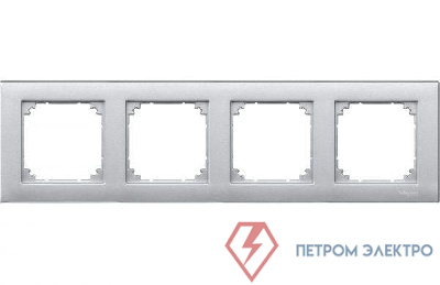 Рамка 4-м Merten алюм. SchE MTN486460