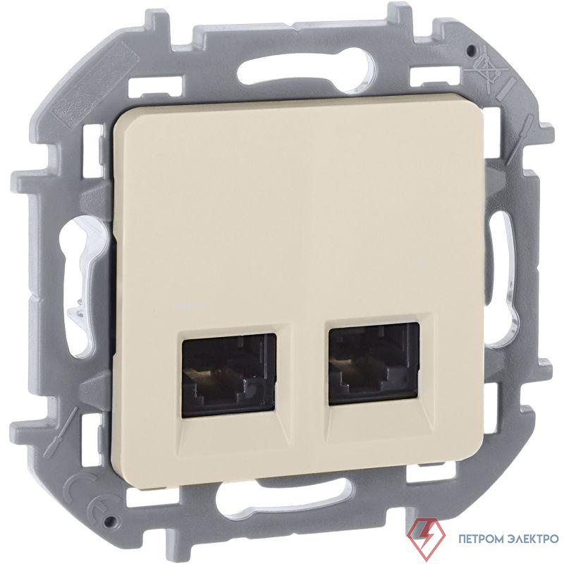 Розетка компьютерная 2-м Inspiria RJ45 кат.5E UTP сл. кость IEK 673836
