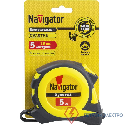 Рулетка 80 260 NMT-Ru02-A-5-19 автостоп 5мх19мм Navigator 80260