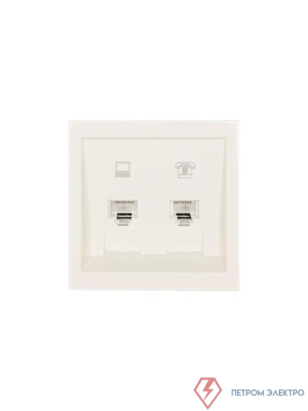 Розетка компьютерная + телефонная СП ZIMA IP20 механизм сл. кость LEZARD 704-9088-143