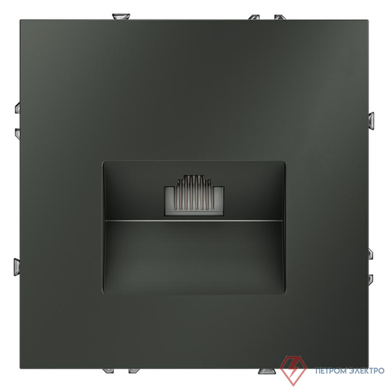 Розетка компьютерная 1-м СП S70 RJ45 кат.6 механизм титан Voltum VLS060106