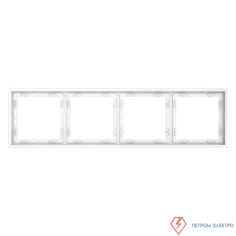 Рамка 4-м S70 пластик. бел. матов. Voltum VLS100402