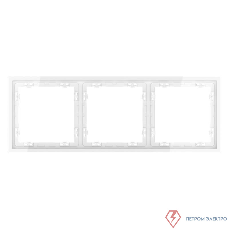 Рамка 3-м S70 пластик. бел. глянцевый Voltum VLS100301