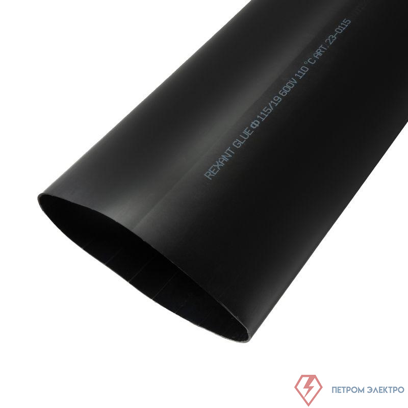 Трубка термоусадочная клеевая 115/19 (6:1) черн. 1м Rexant 23-0115