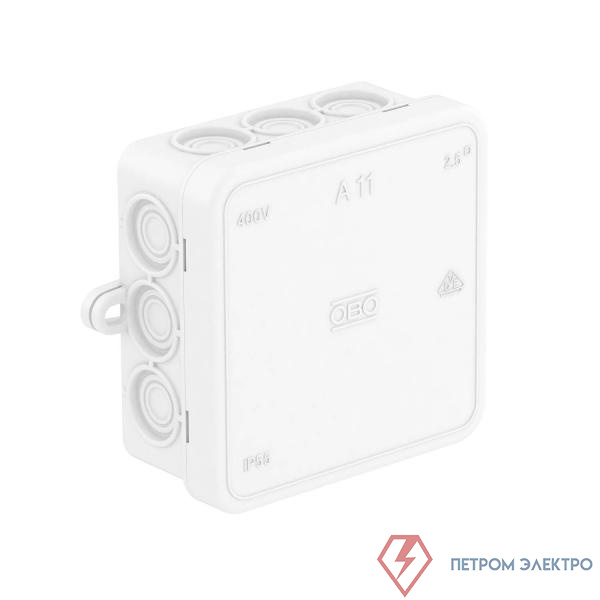 Коробка распределительная 85х85х40мм A11 HF RW без клемм. колодки OBO 2000180