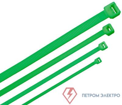 Хомут-стяжка для кабеля 2.5х100мм нейлон зел. (уп.100шт) ITK HKG-W25-L100