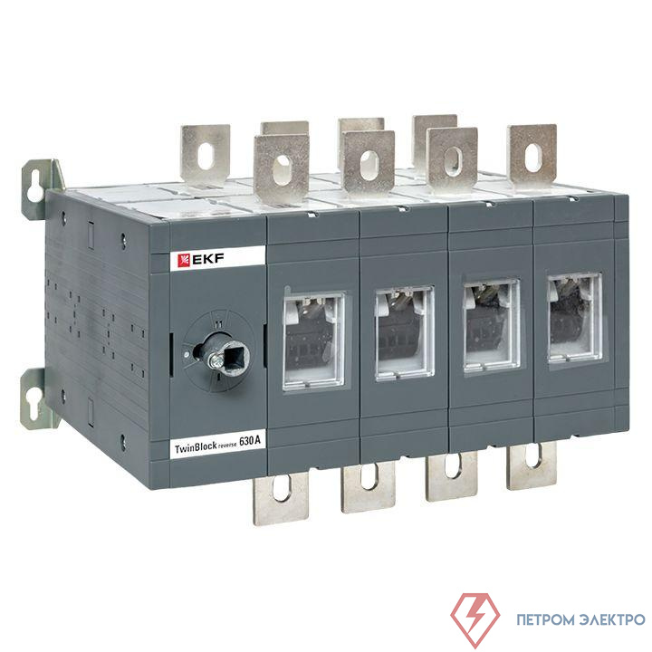 Рубильник 4п 630А реверсивный без рукоятки управления TwinBlock EKF tb-s-630-4p-rev