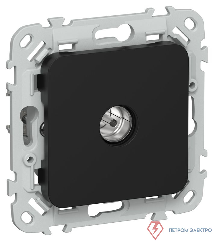 Розетка телевизионная проходная СП FLITE РТВм-1-1-2-ФлЧ тип M экранир. механизм черн. IEK FI-A13-P-K02