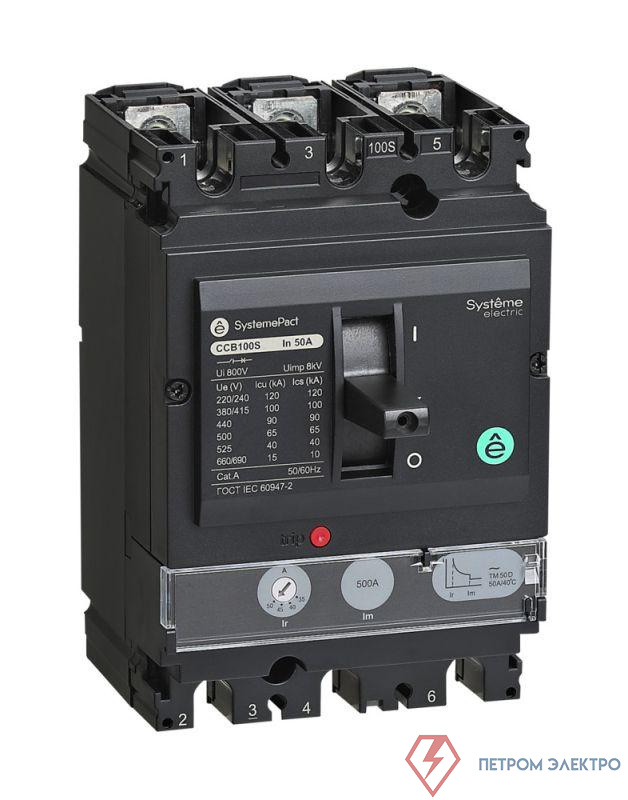 Выключатель автоматический SYSTEMEPACT CCB100 36кА 3P3D TMD16 рычаг SE SPC100F016L3DF